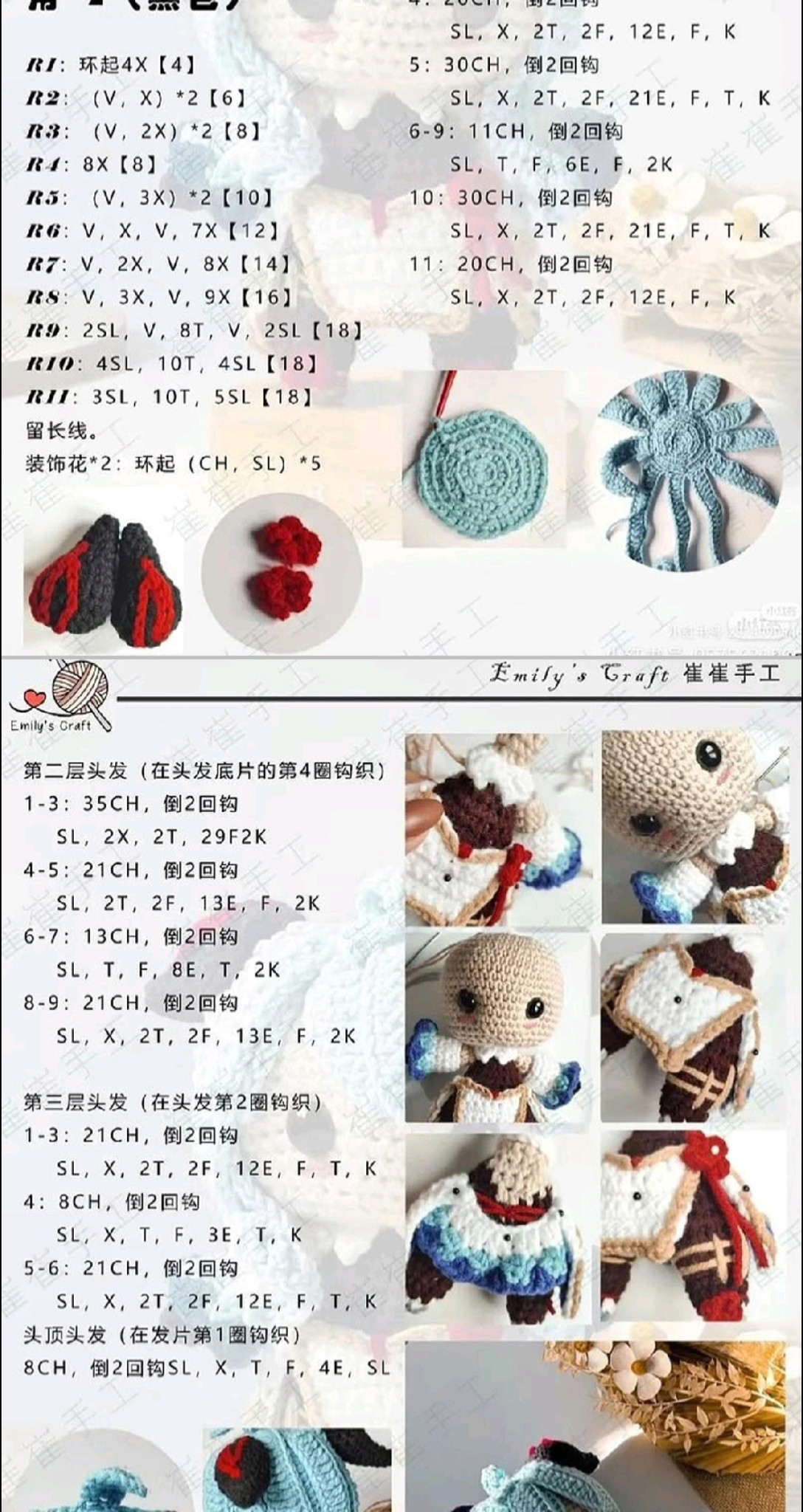 Crochet Pattern Tutorial for Genshin Impact Ganyu Amigurumi Doll