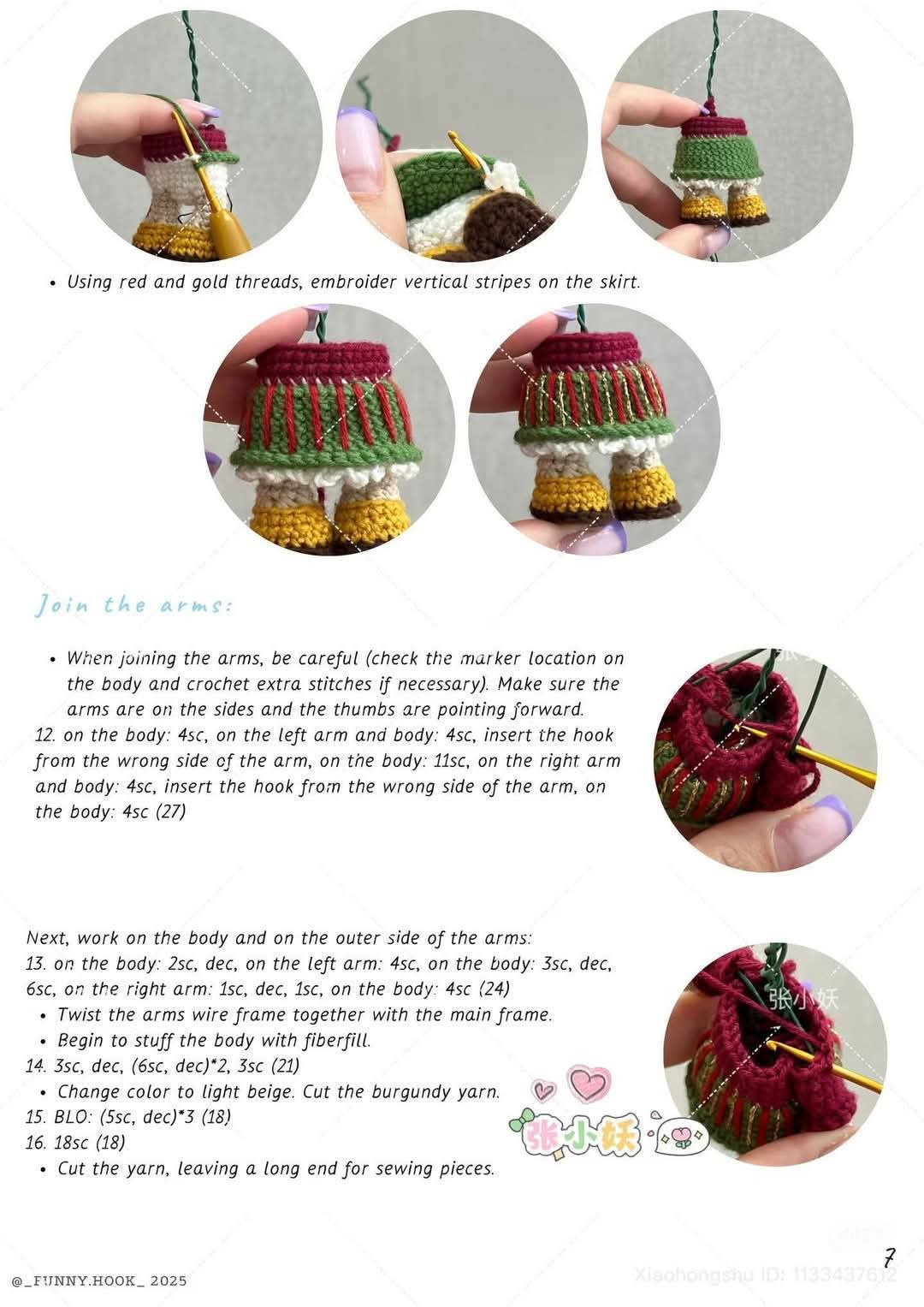 Crochet Pattern Tutorial: Mrs. Claus Doll