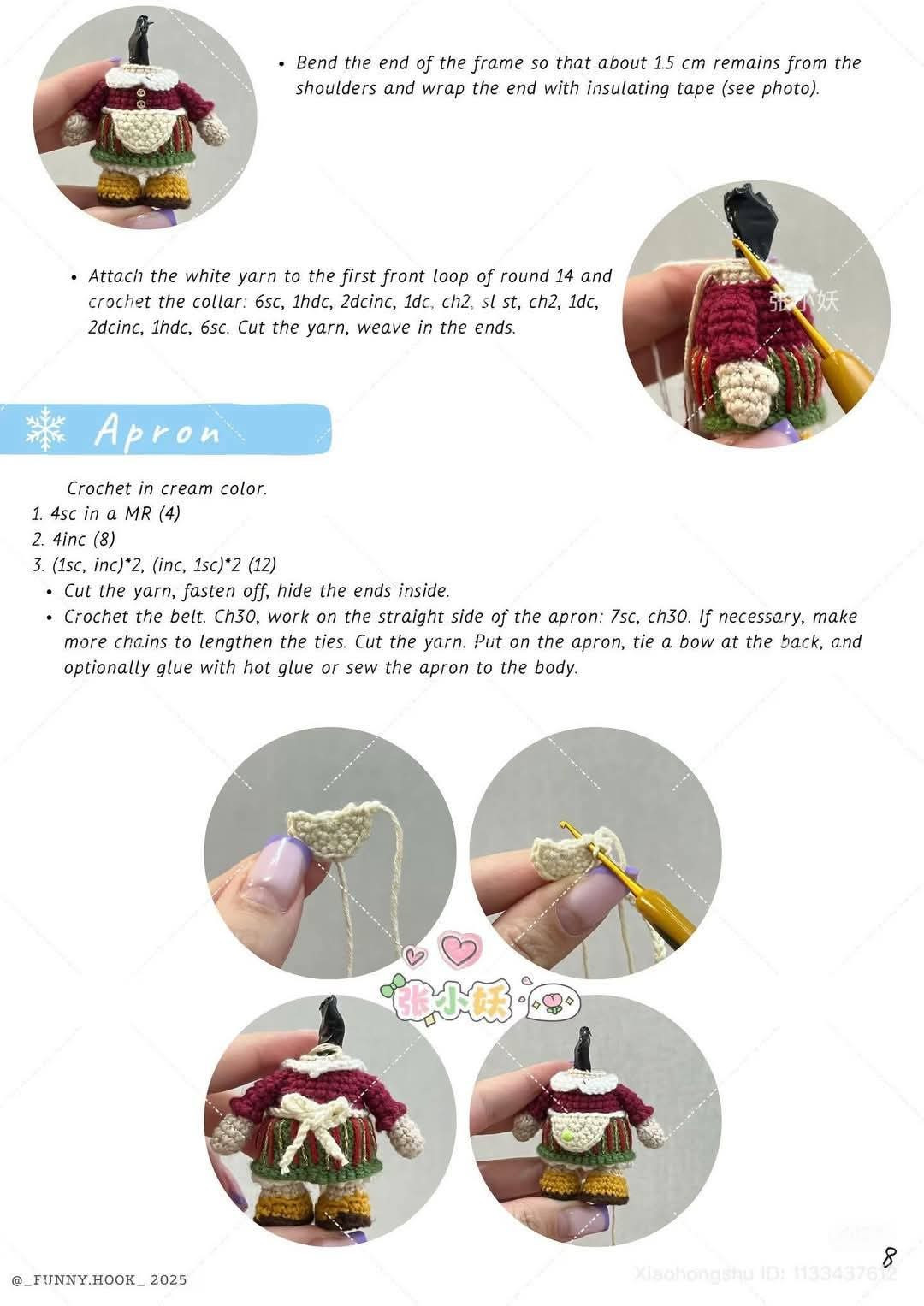 Crochet Pattern Tutorial: Mrs. Claus Doll