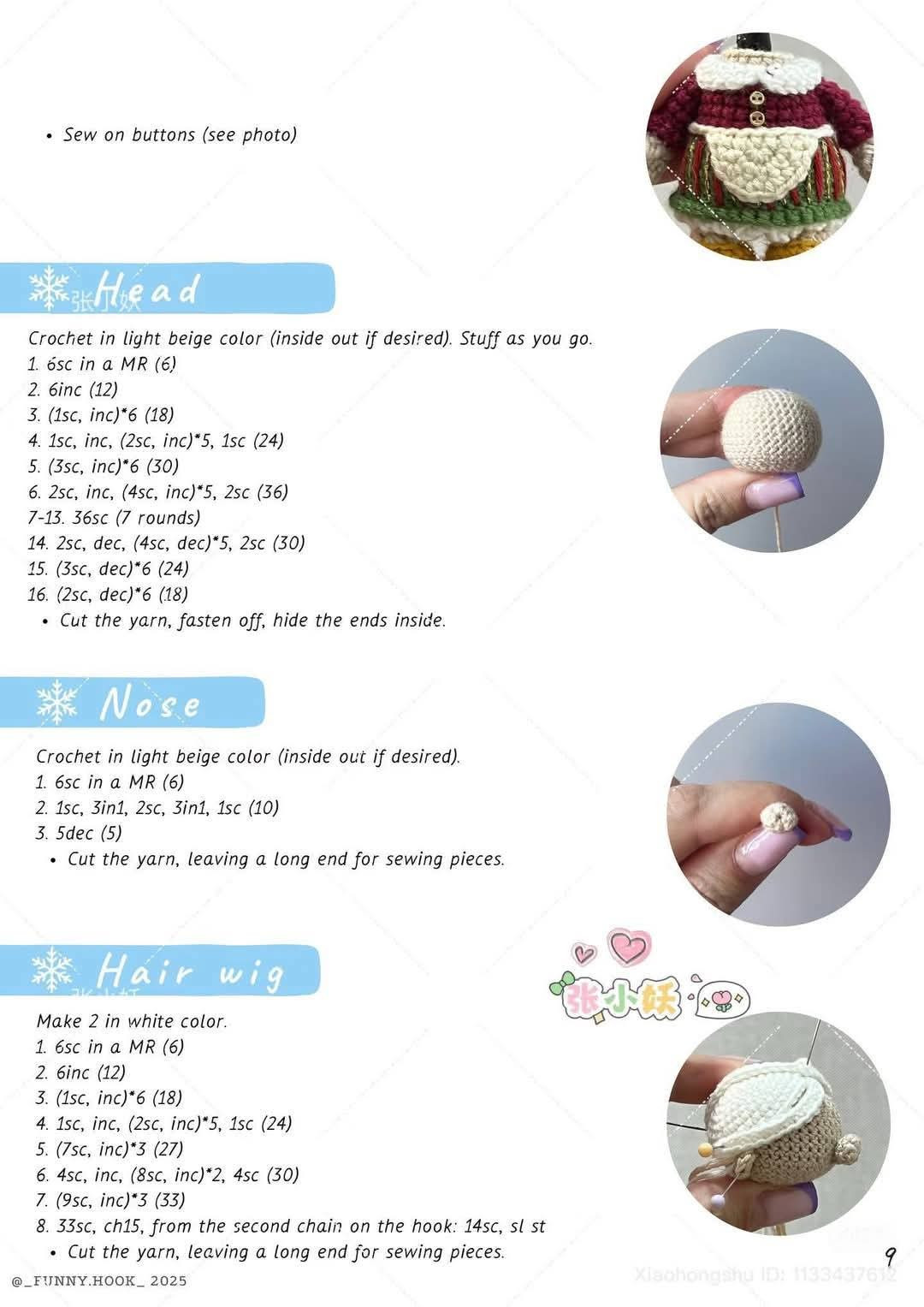 Crochet Pattern Tutorial: Mrs. Claus Doll