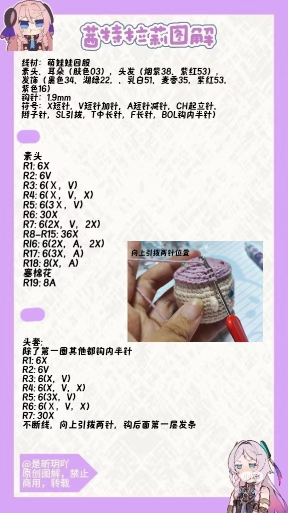 Crochet Pattern Tutorial: Pink Anime Girl Amigurumi with Blue Eyes