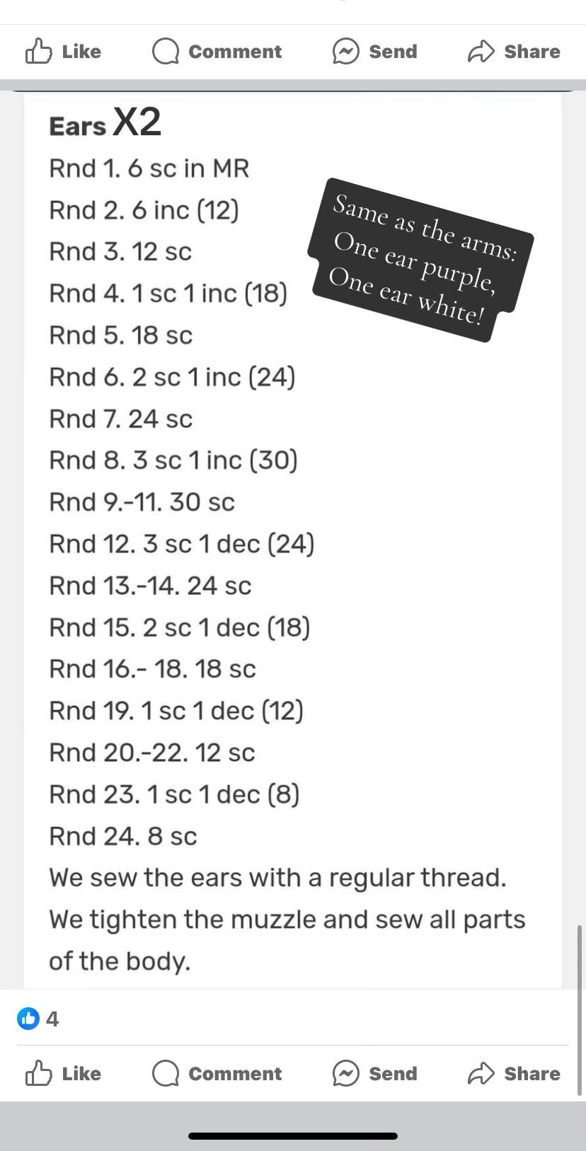 Crochet Pattern: Two-Tone Frankenstein Bunny Amigurumi