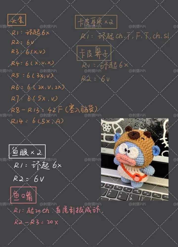 Crochet Pattern: Ugly Fish Wearing Capybara Hood