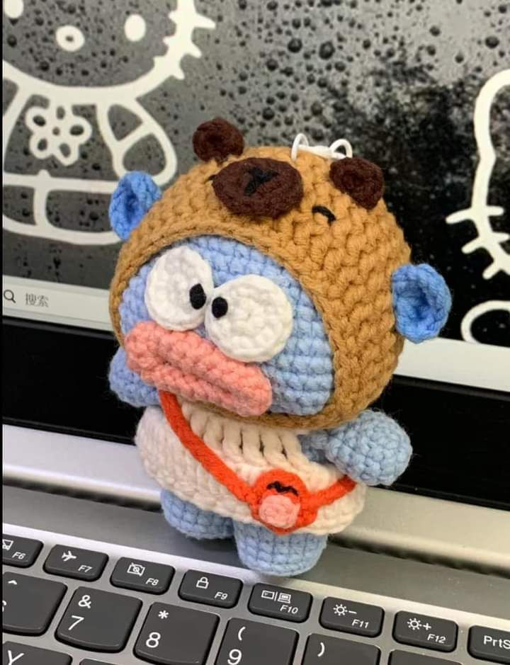 Crochet Pattern: Ugly Fish Wearing Capybara Hood