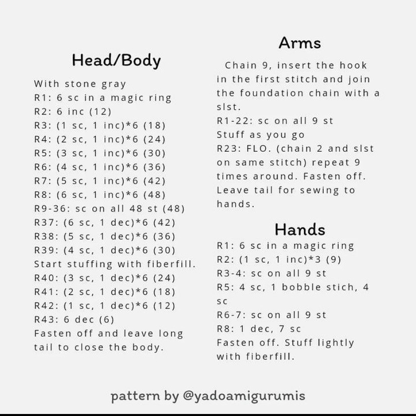 Crochet Pattern: We Bare Bears Inspired Amigurumi with Moustache