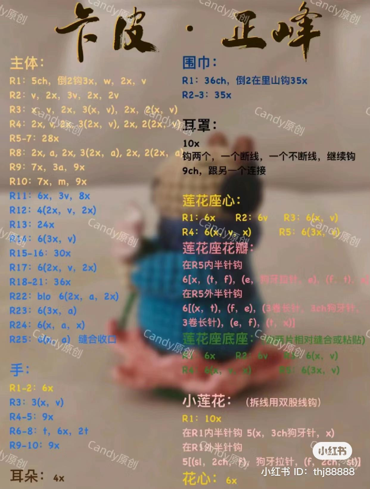 Crochet Pattern: Zen Capybara with Lotus Flower and Blue Robe