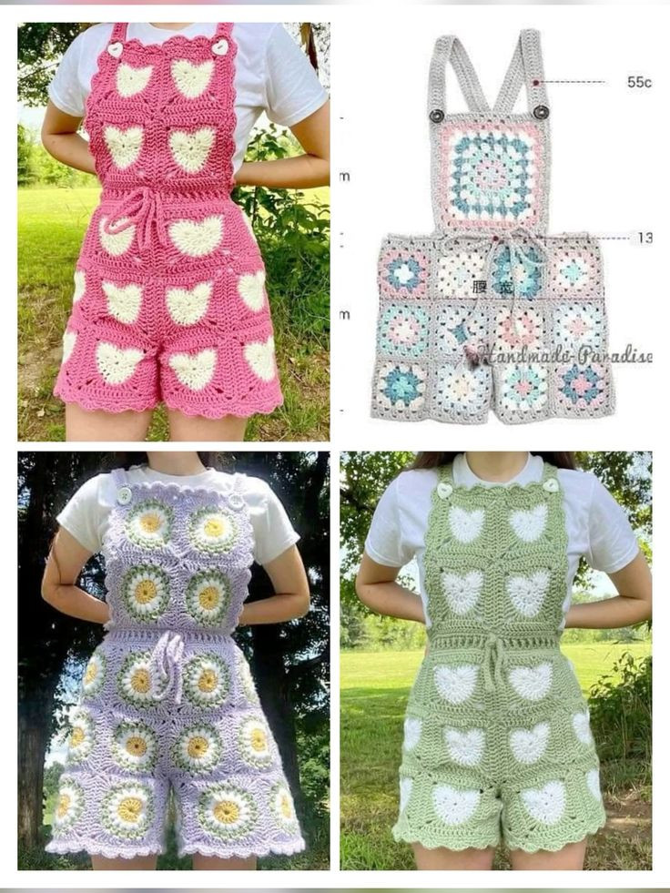 Crochet Patterns: Belt, Heart Cardigan, Paw Keychain, Romper, and Sunflower Bag