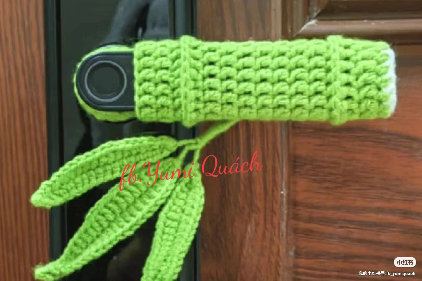 Crochet Patterns for Christmas Bunny, Santa Claus, and Bamboo Door Handle Covers