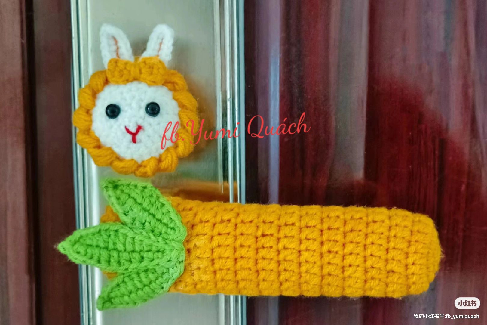 Crochet Patterns for Christmas Bunny, Santa Claus, and Bamboo Door Handle Covers