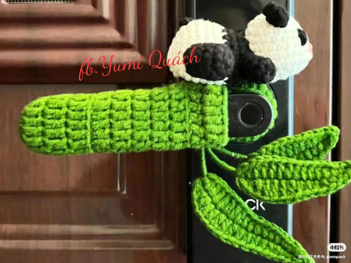 Crochet Patterns for Christmas Bunny, Santa Claus, and Bamboo Door Handle Covers