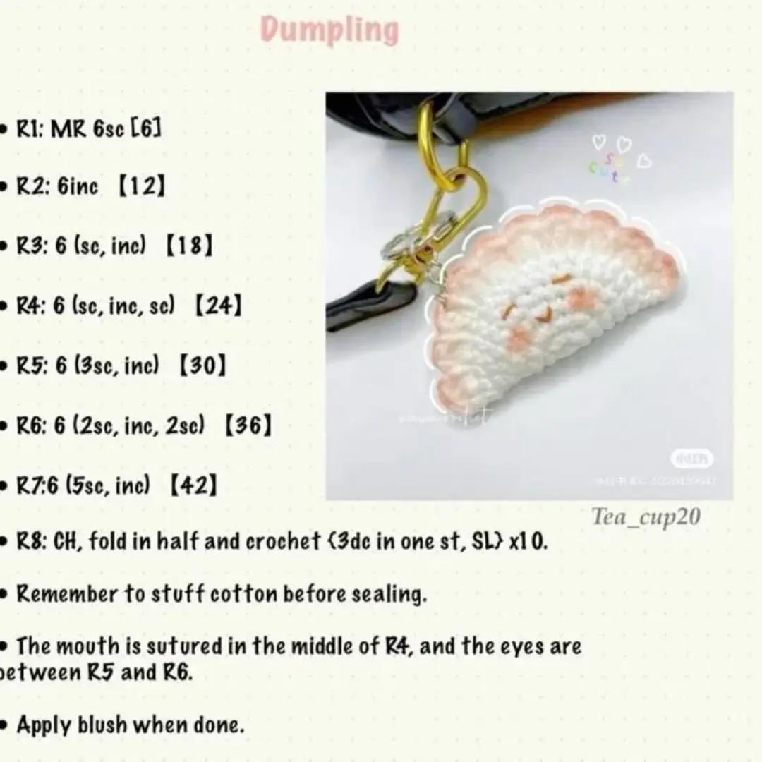 Crochet Patterns for Cute Amigurumi Keychains: Dog, Dumpling, and Cloud