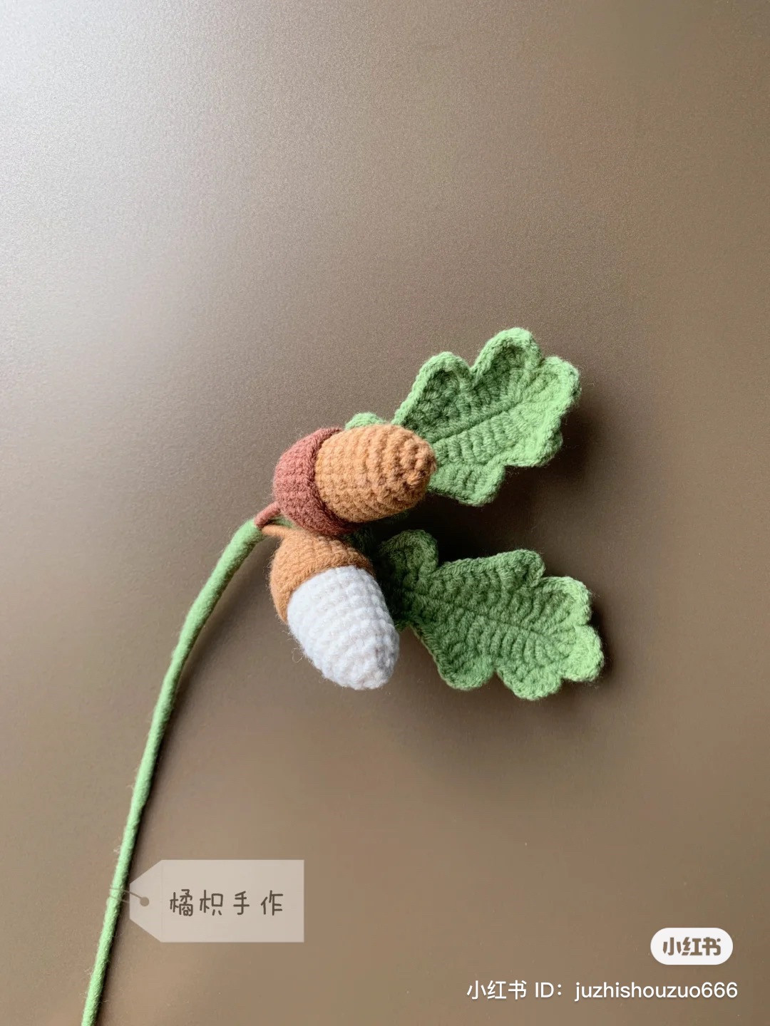 Crochet Patterns for Multi-Headed Rose and Acorn Branch