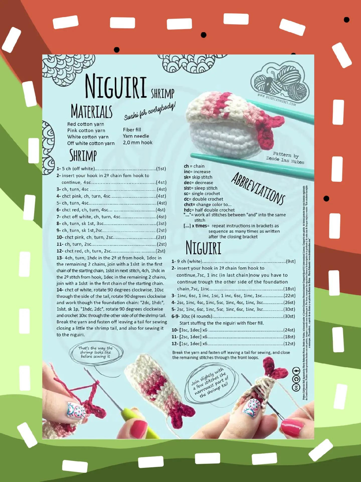 Crochet Patterns for PomPomPurin, Niguiri Shrimp, Banana, Peas in a Pod and Boba Tea