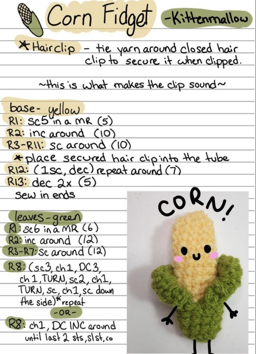 Crochet Patterns: Mushroom, Hat, Frog, Corn & Among Us Amigurumi