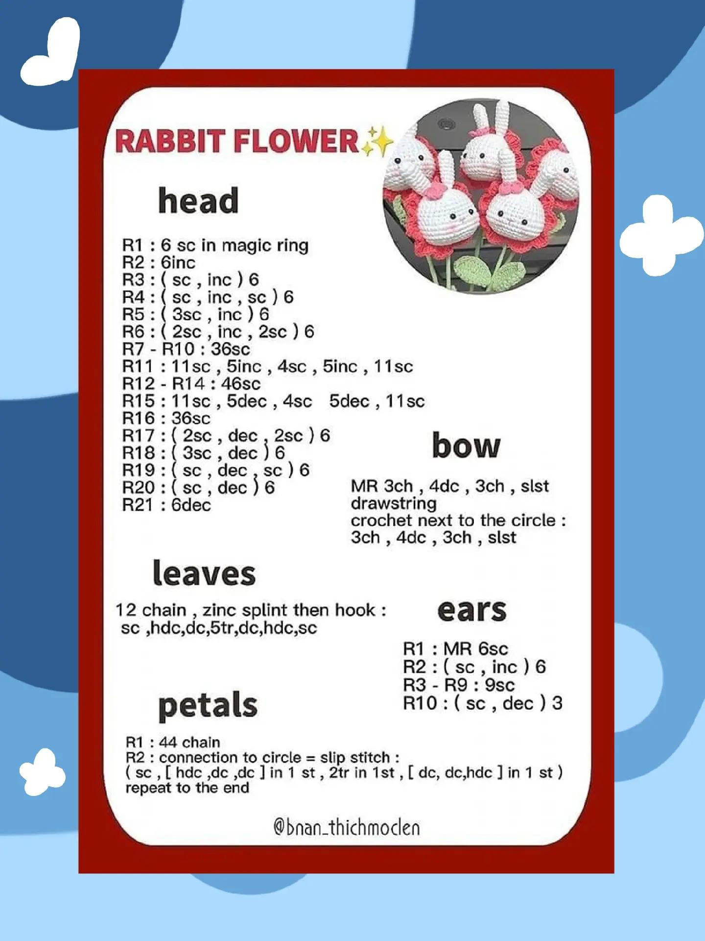 Crochet Patterns: Tulip Coaster, Rabbit Flower, Dragon Flower, Bear Flower, Pig Flower