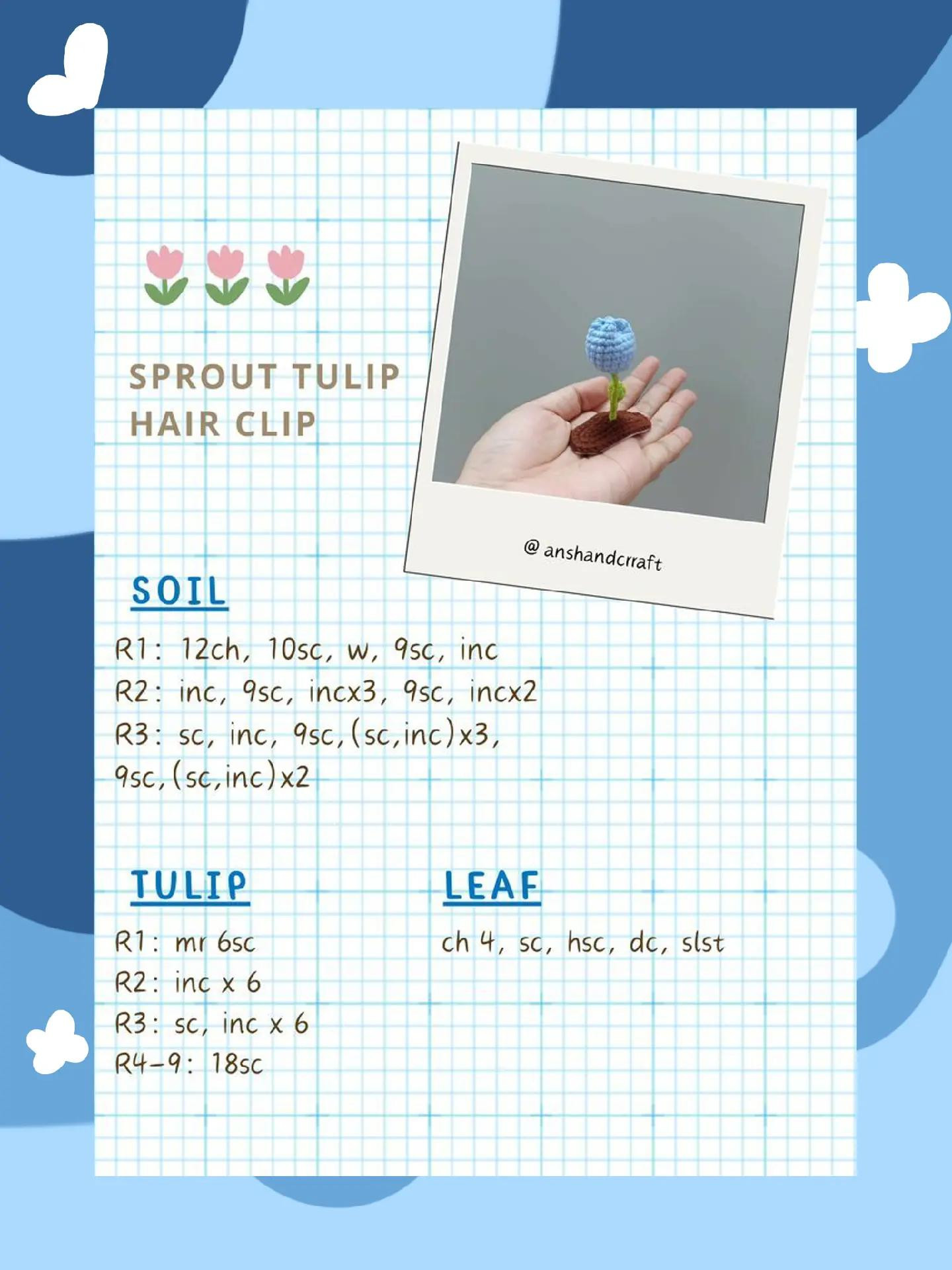 Crochet Patterns: Tulip Coaster, Rabbit Flower, Dragon Flower, Bear Flower, Pig Flower