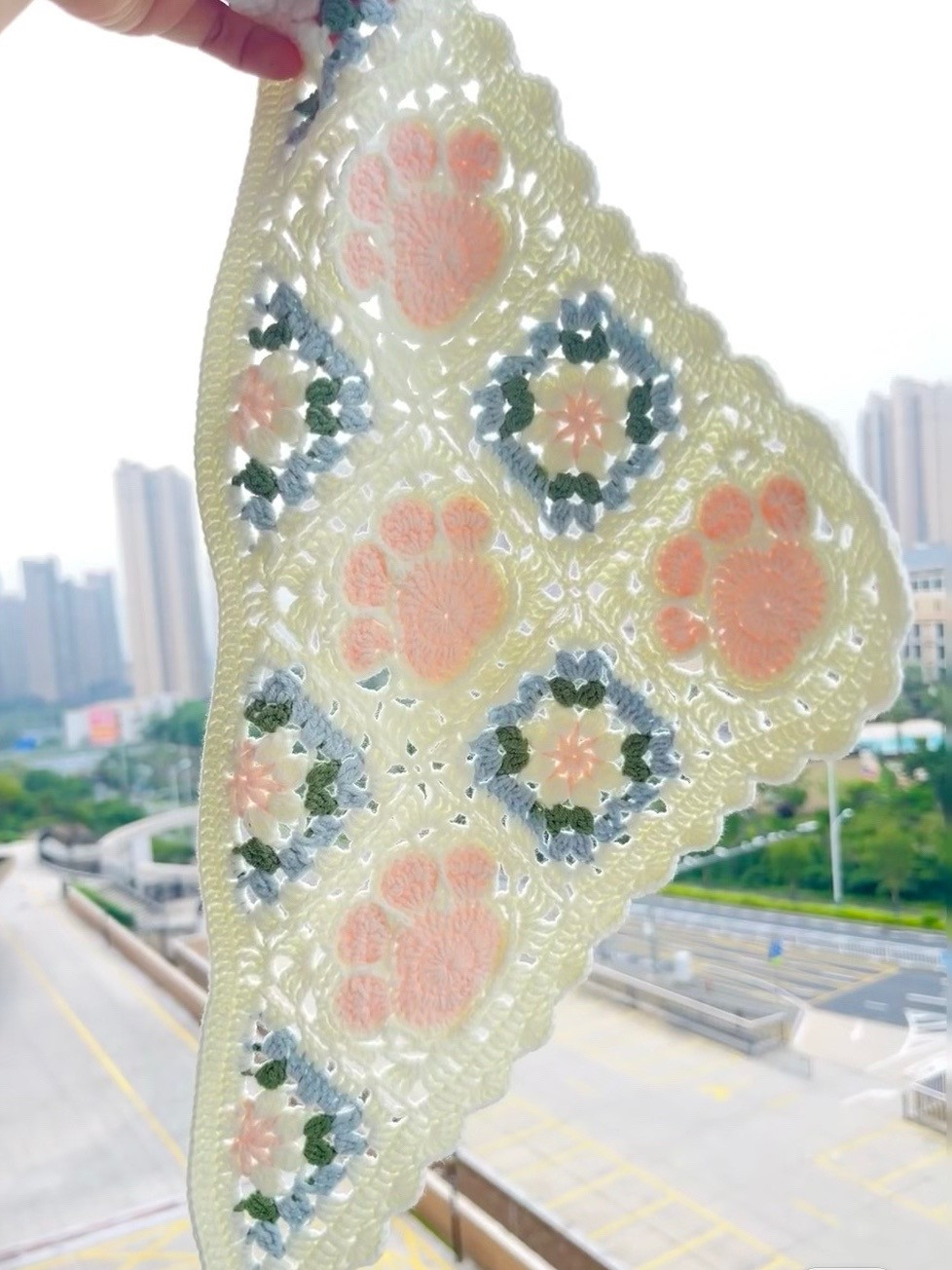 Crochet Paw Print Granny Square Chart Pattern