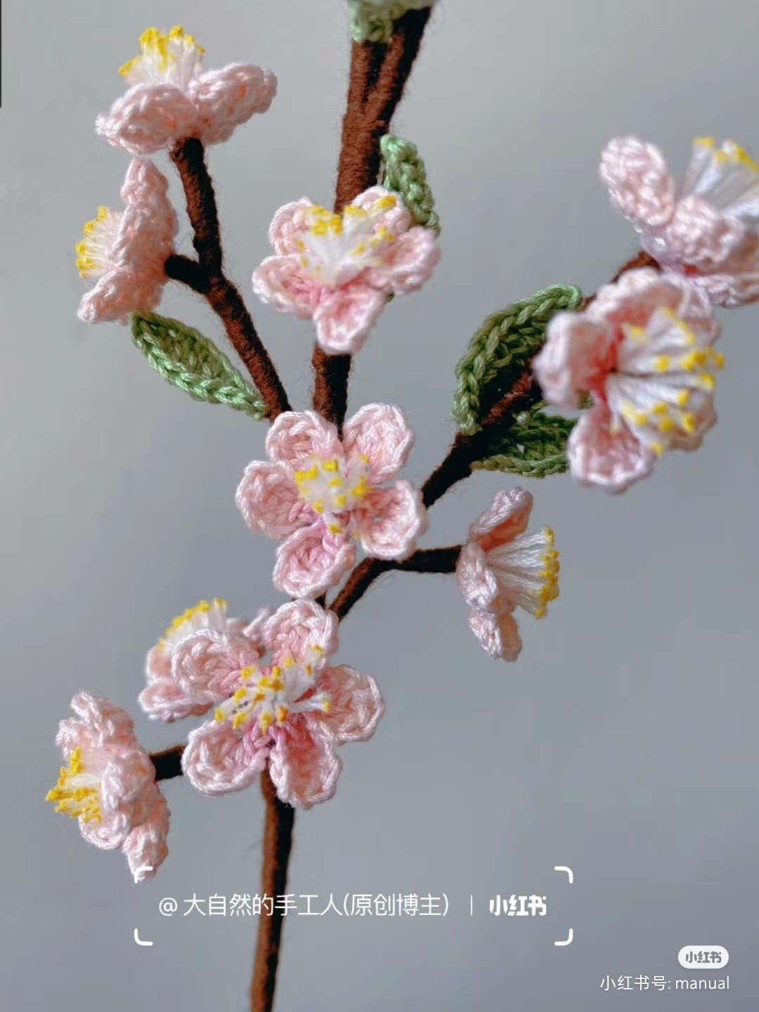 Crochet Peach Blossom Branch Pattern with Instructions