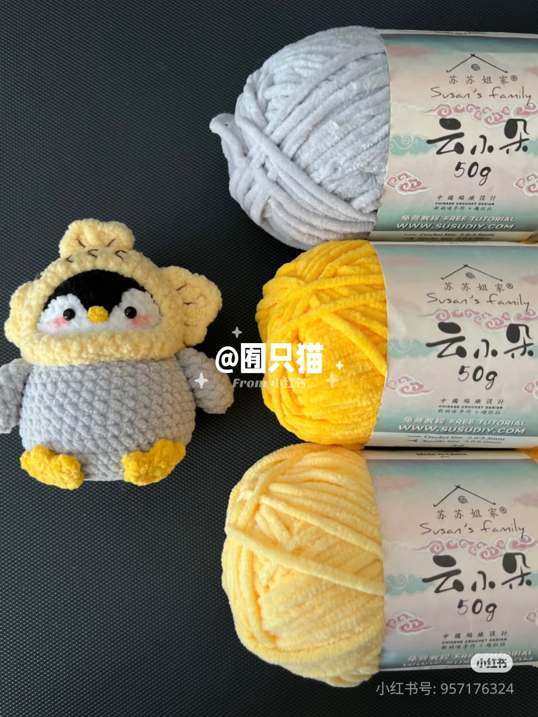 Crochet Penguin Taiyaki Doll Pattern Chart with Hoodie