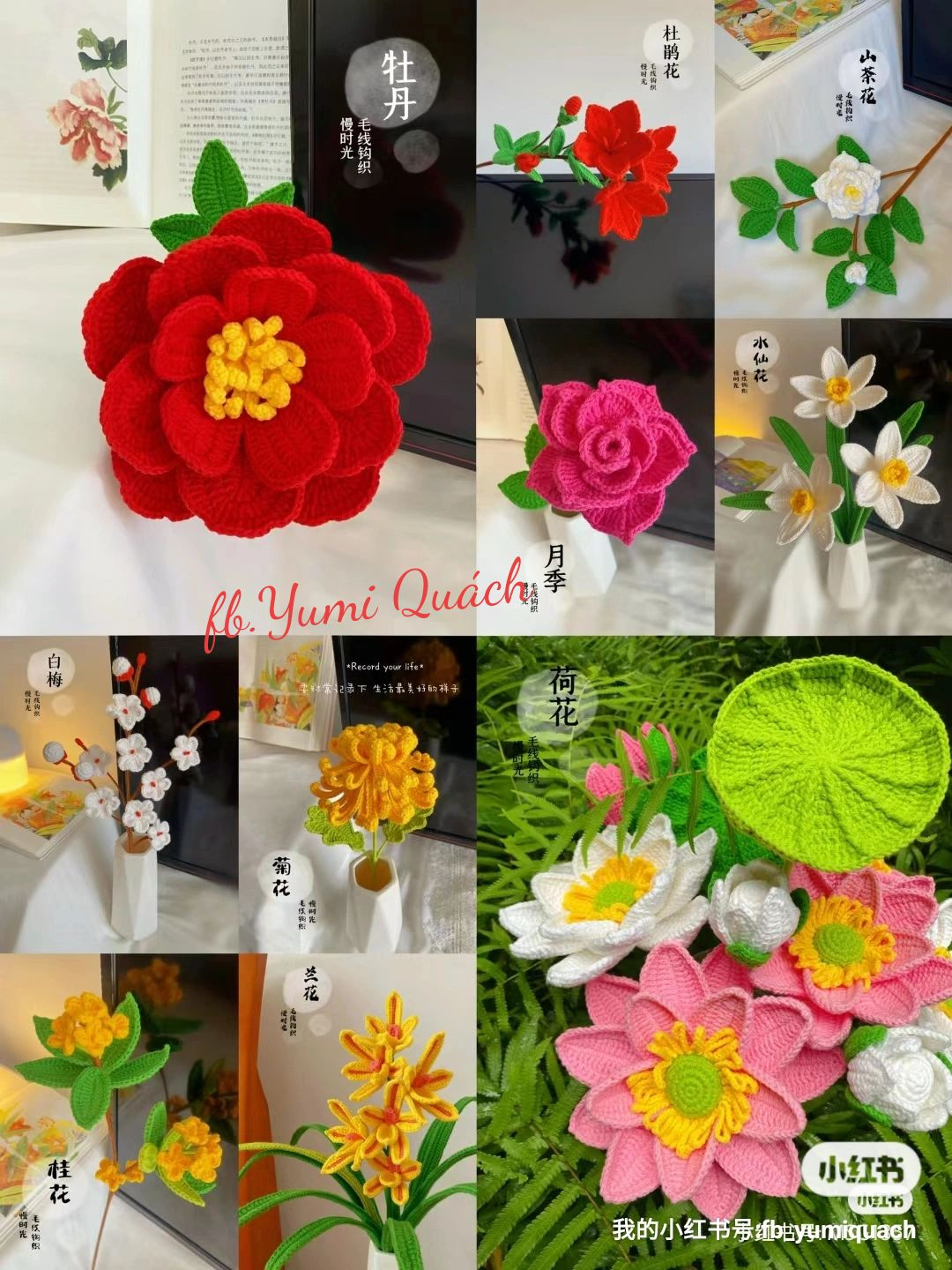 Crochet Peony and Chrysanthemum Flower Patterns with Detailed Instructions