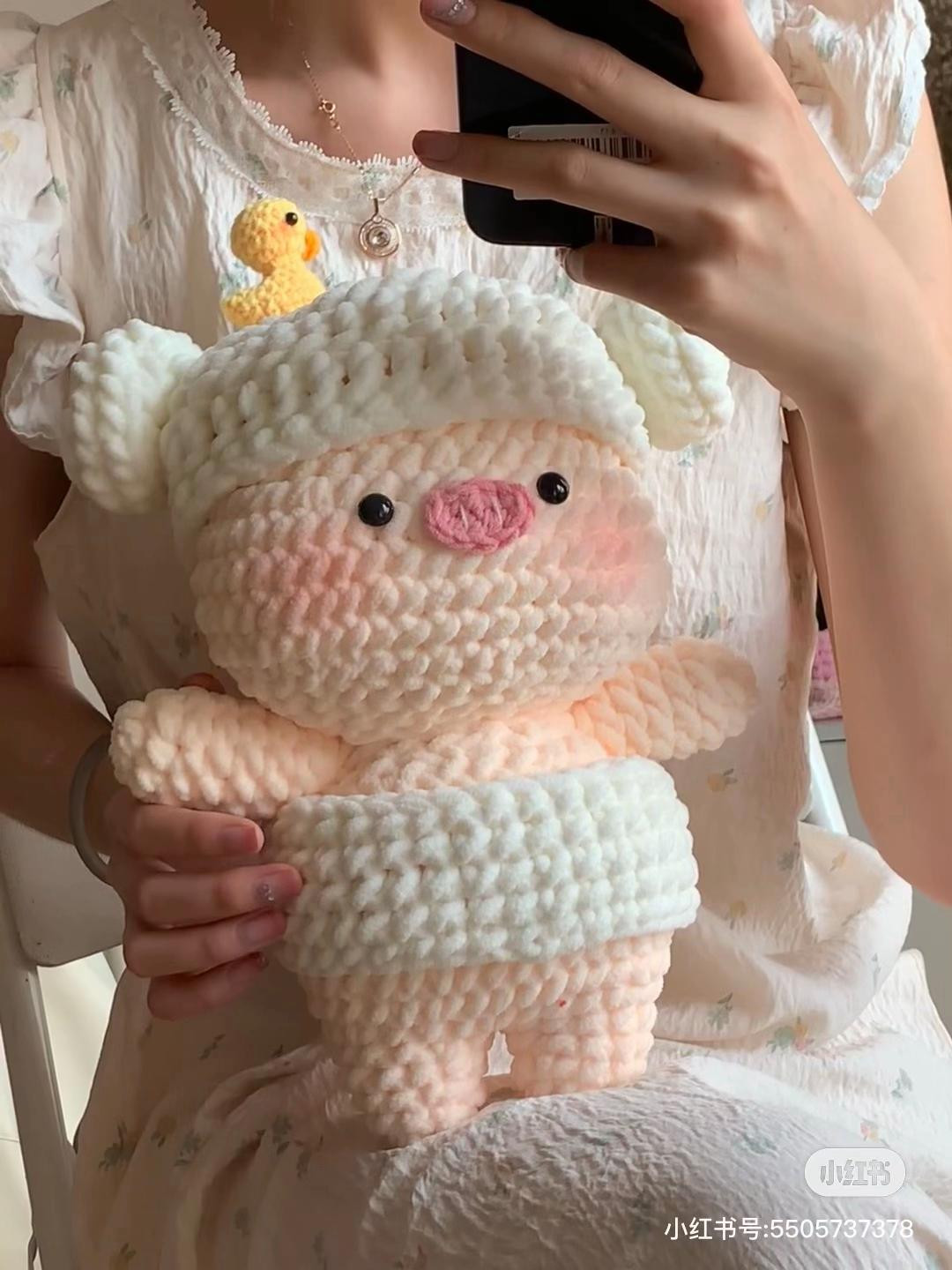 Crochet Pig Doll Patterns: Witch Costume and Bath Time Outfit