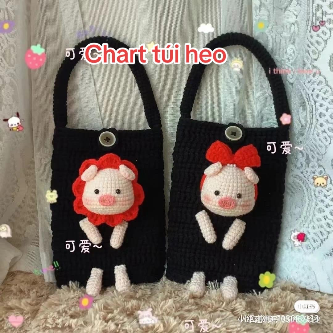 Crochet Pig Phone Bag Pattern Chart