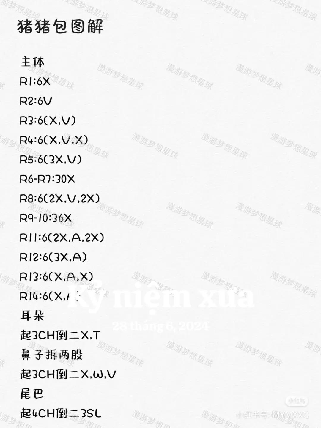 Crochet Piggy Bag Pattern Chart