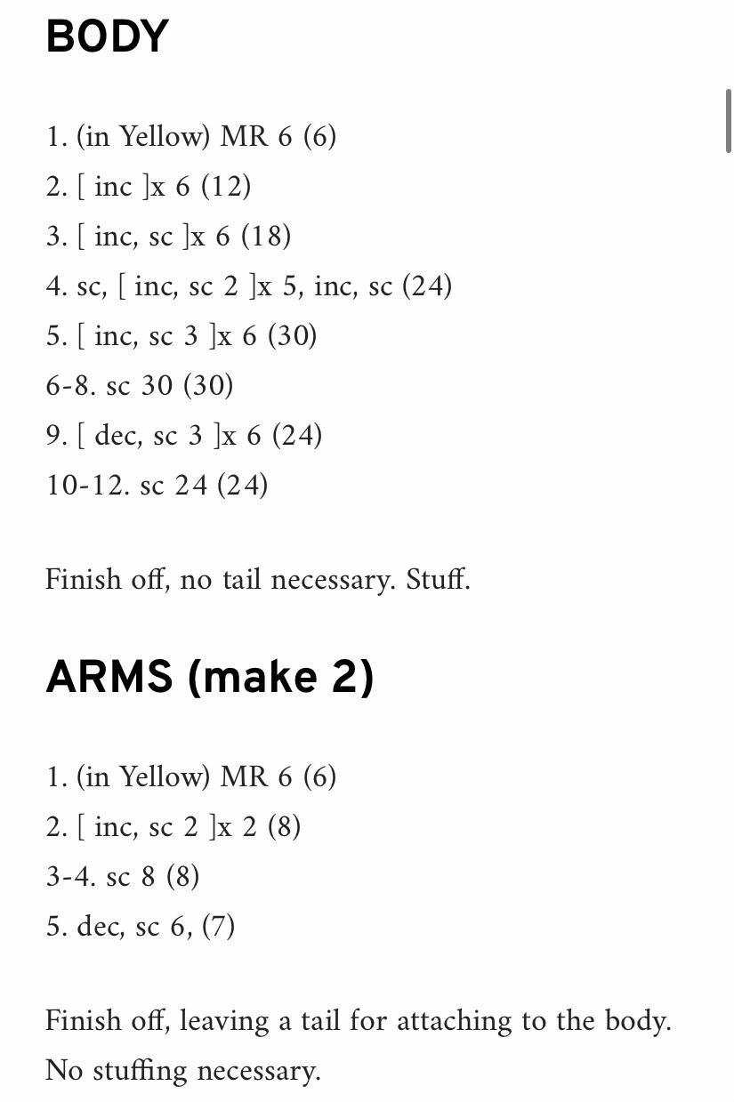Crochet Pikachu Amigurumi Pattern: Free Chart for Head, Body, Arms, Legs & Ears