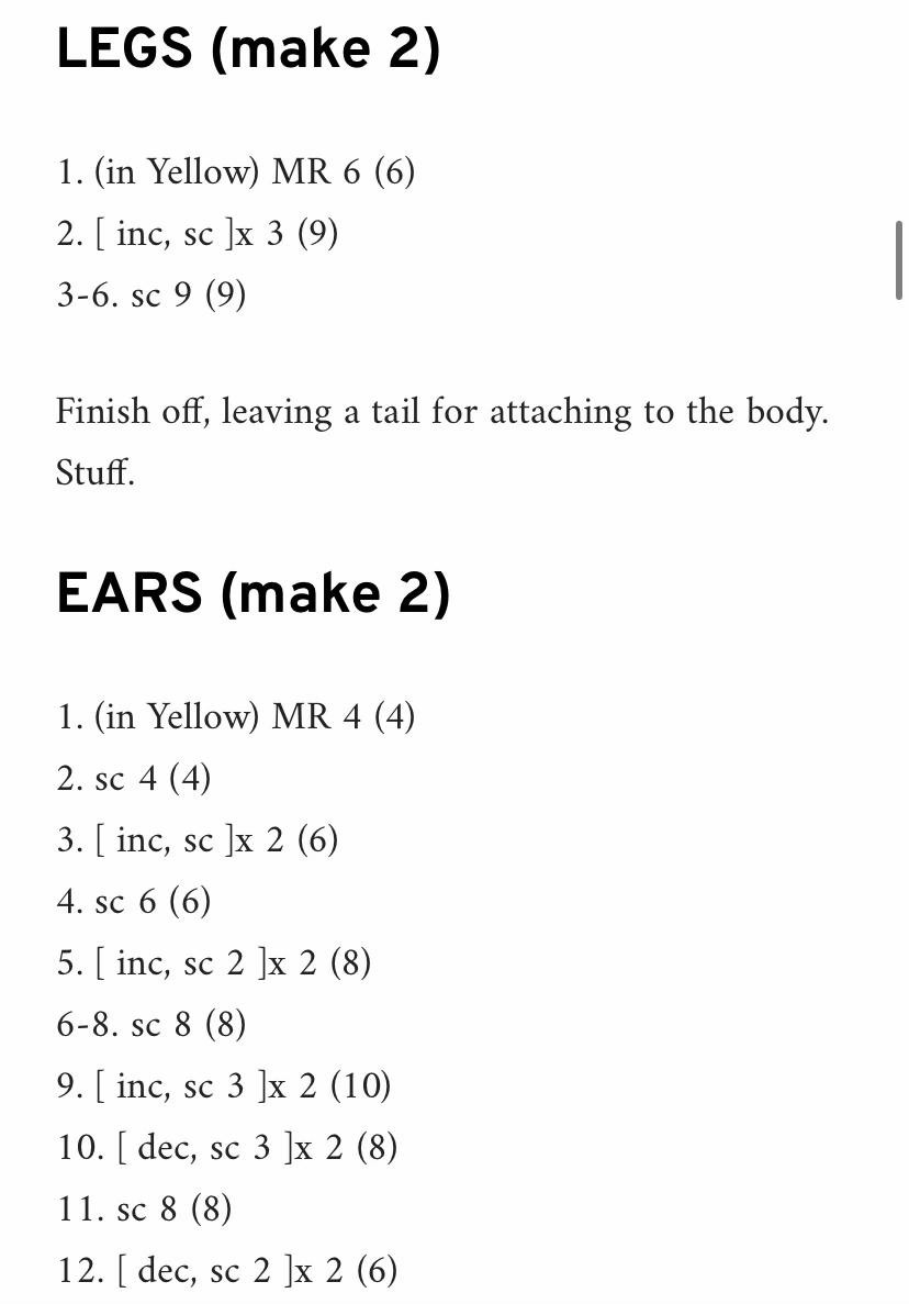 Crochet Pikachu Amigurumi Pattern: Free Chart for Head, Body, Arms, Legs & Ears
