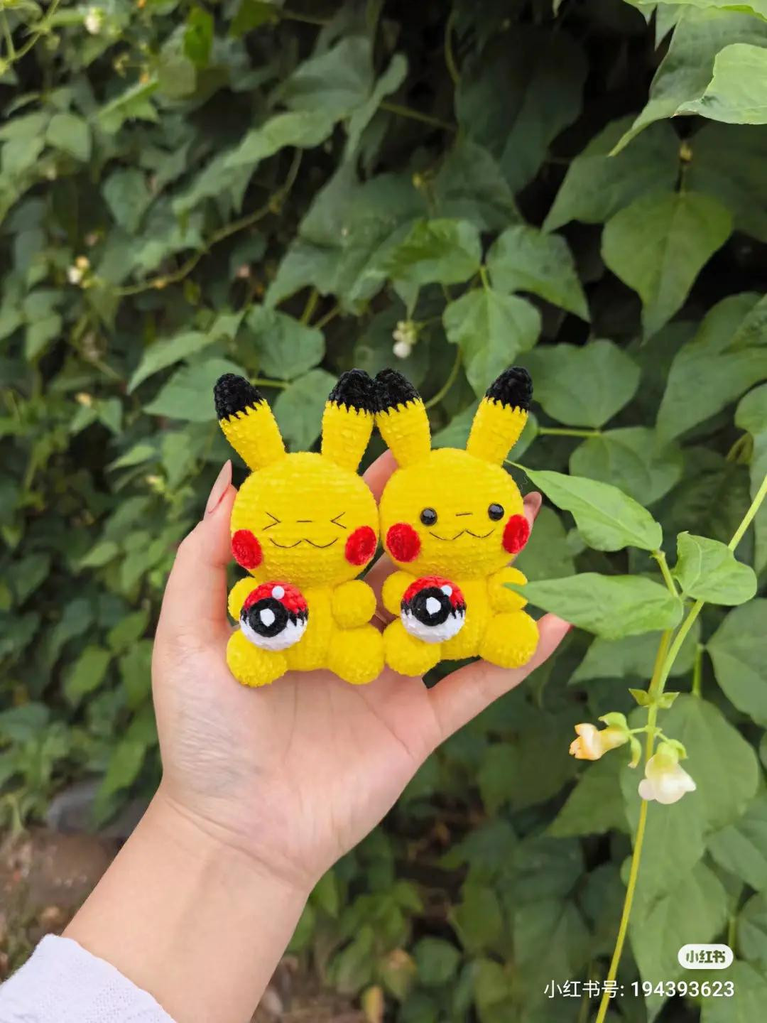 Crochet Pikachu Doll Pattern with Pokeball Keychain