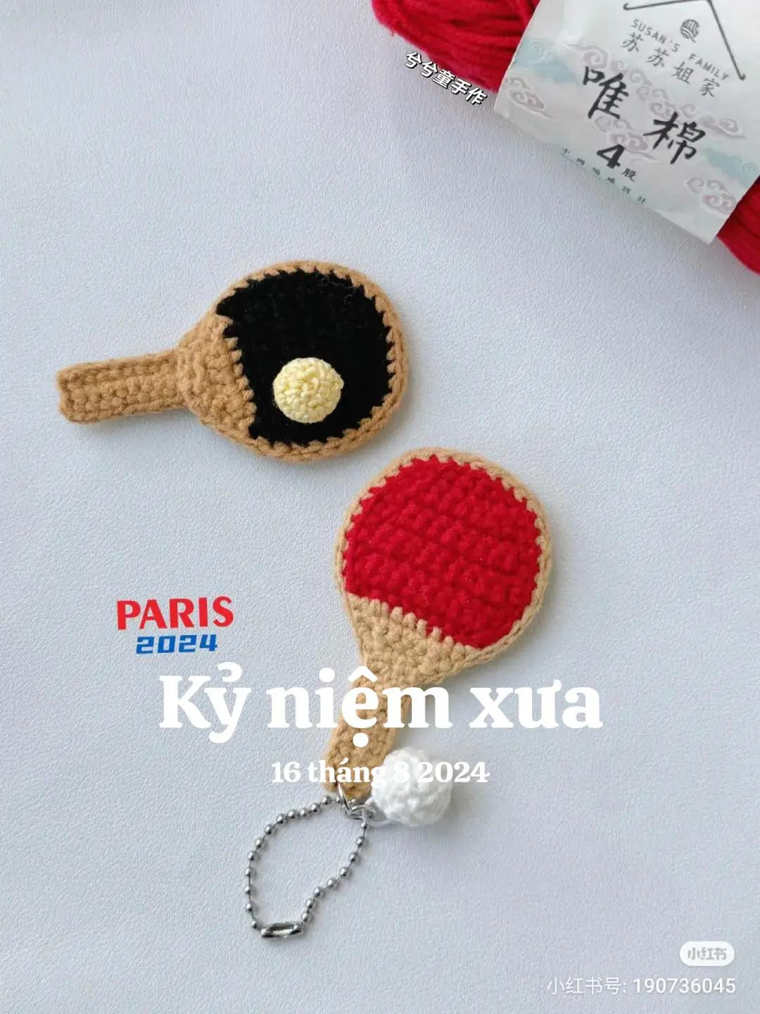 Crochet Ping Pong Paddle and Ball Tutorial Chart