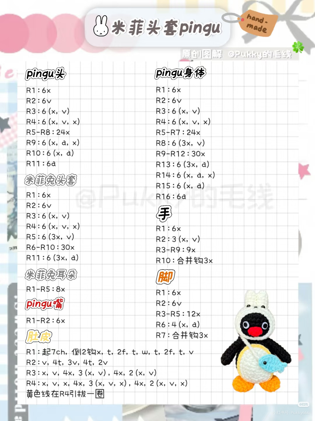 Crochet Pingu with Miffy Hood Pattern