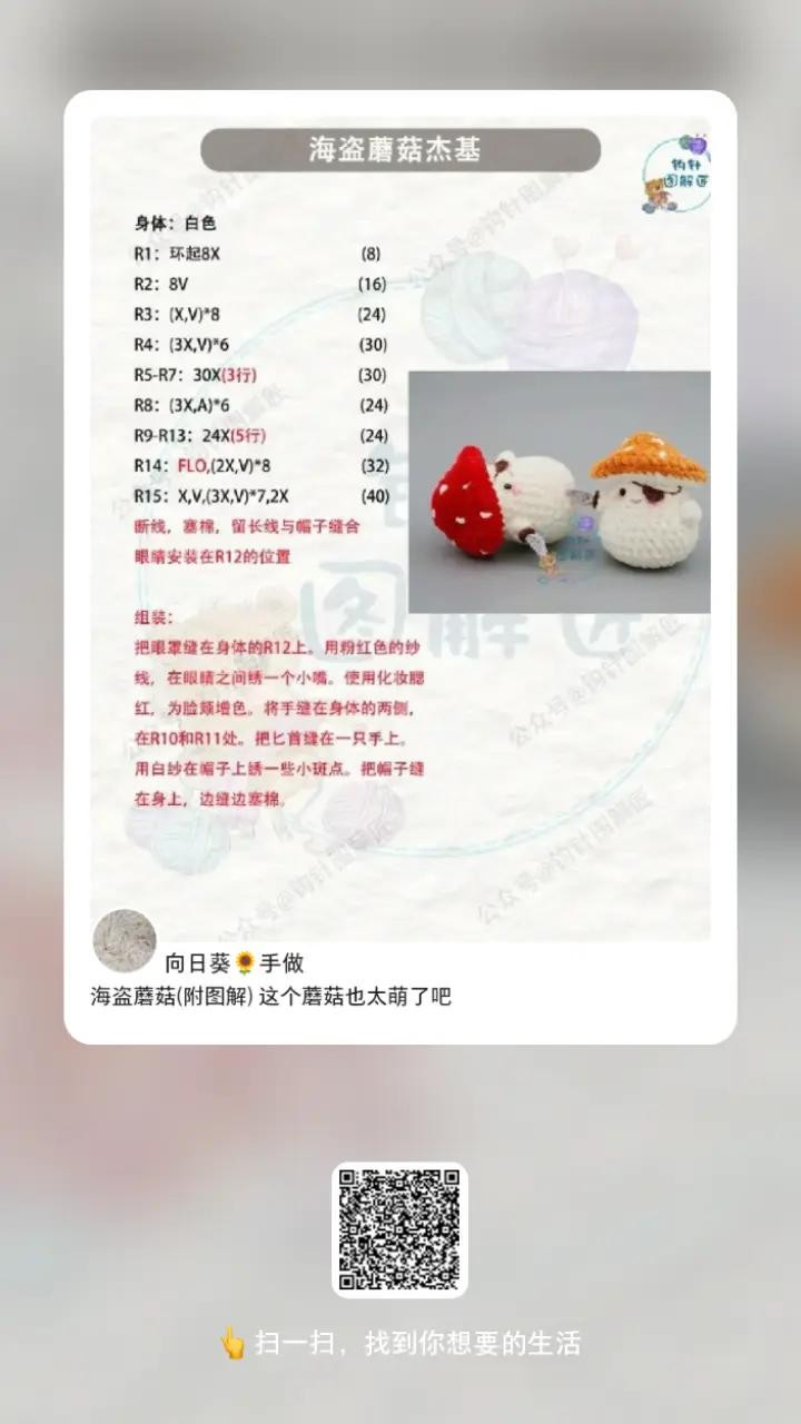 Crochet Pirate Mushroom, Frog Keychain and Cat Bag Amigurumi Patterns