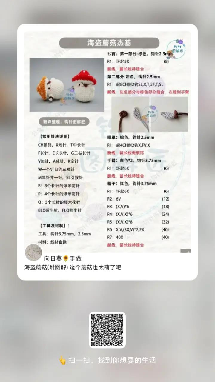 Crochet Pirate Mushroom, Frog Keychain and Cat Bag Amigurumi Patterns