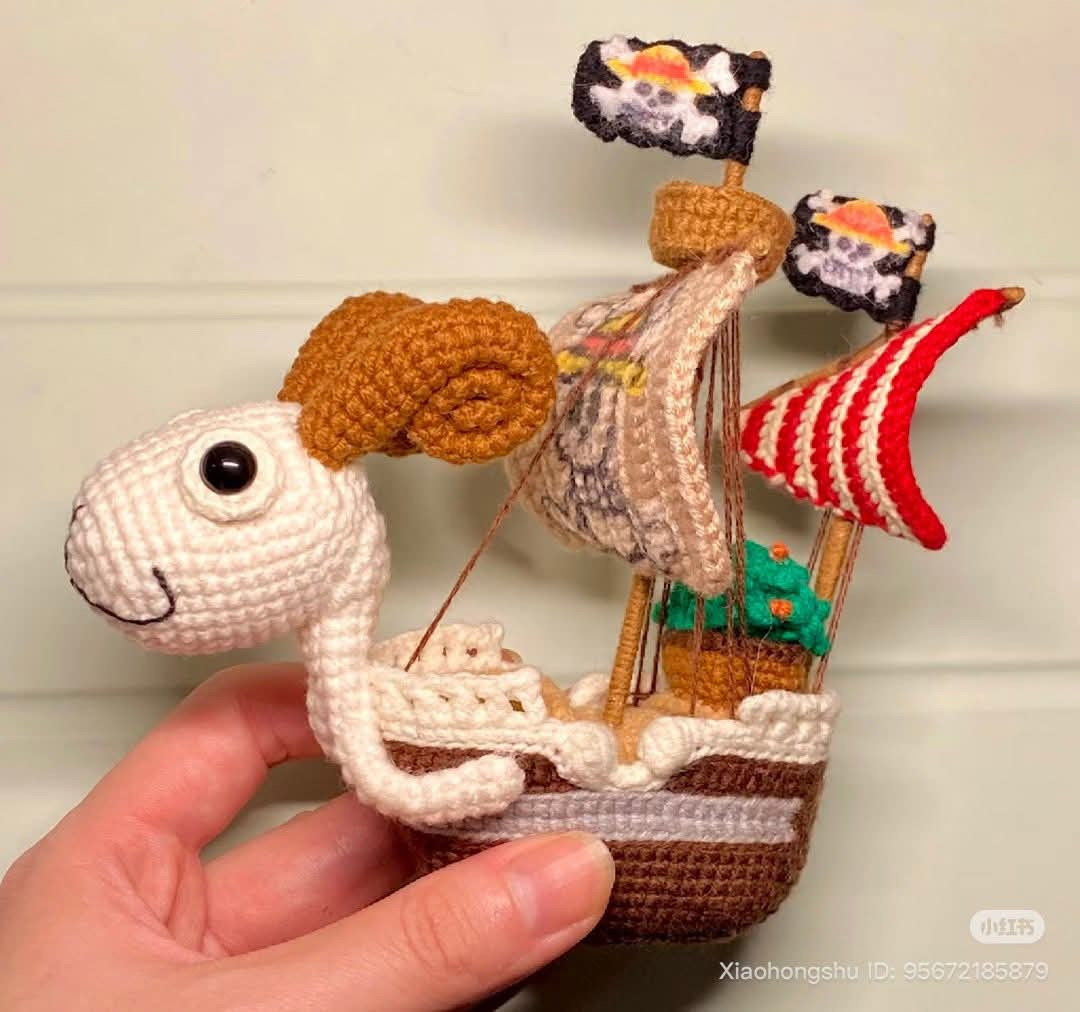 Crochet Pirate Ship with Ram Pattern Chart