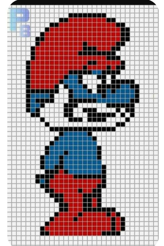 Crochet Pixel Charts for Minnie Mouse, Mickey Mouse, Mario, and Unicorn