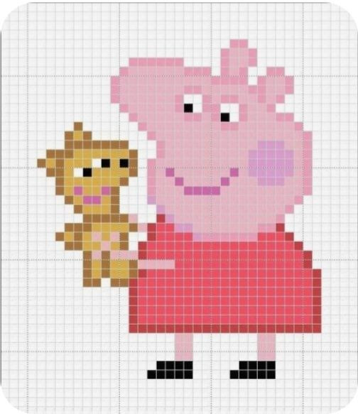 Crochet Pixel Charts for Minnie Mouse, Mickey Mouse, Mario, and Unicorn