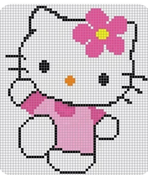 Crochet Pixel Charts for Minnie Mouse, Mickey Mouse, Mario, and Unicorn