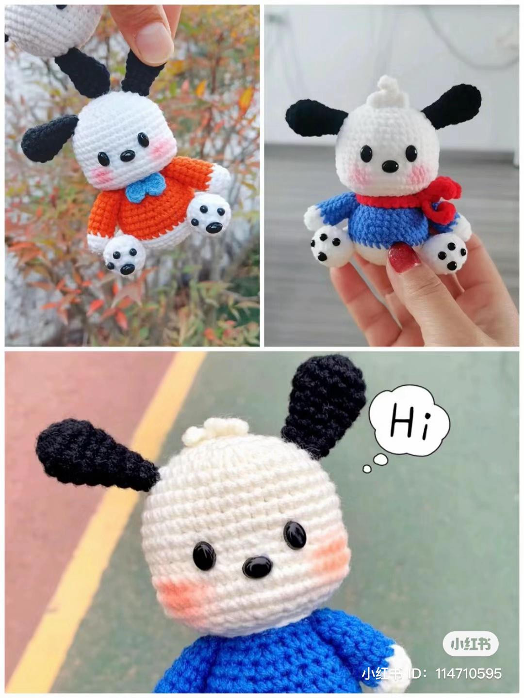 Crochet Pochacco Dog Amigurumi Pattern Tutorial