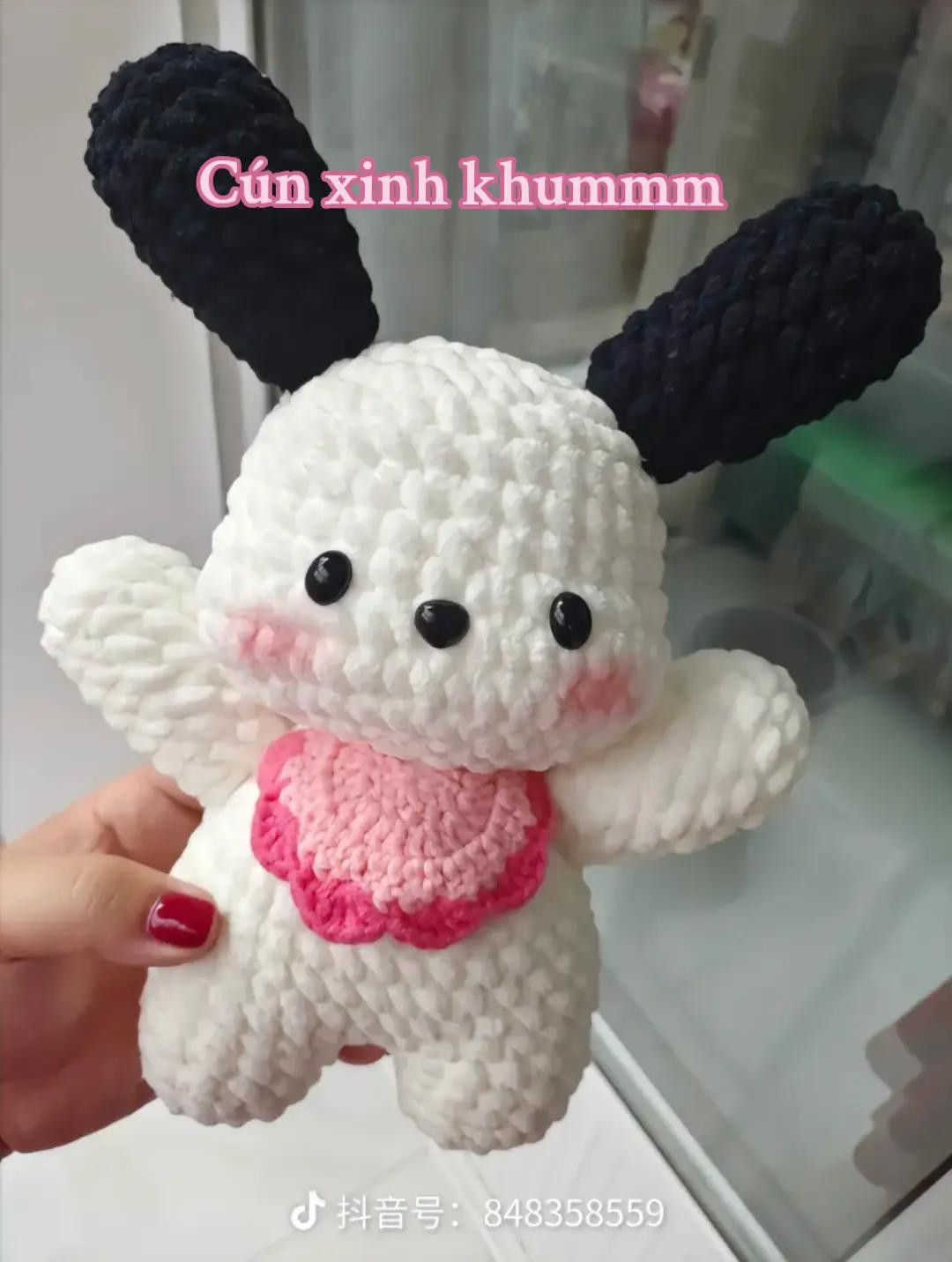 Crochet Pochacco Dog Pattern with Bib