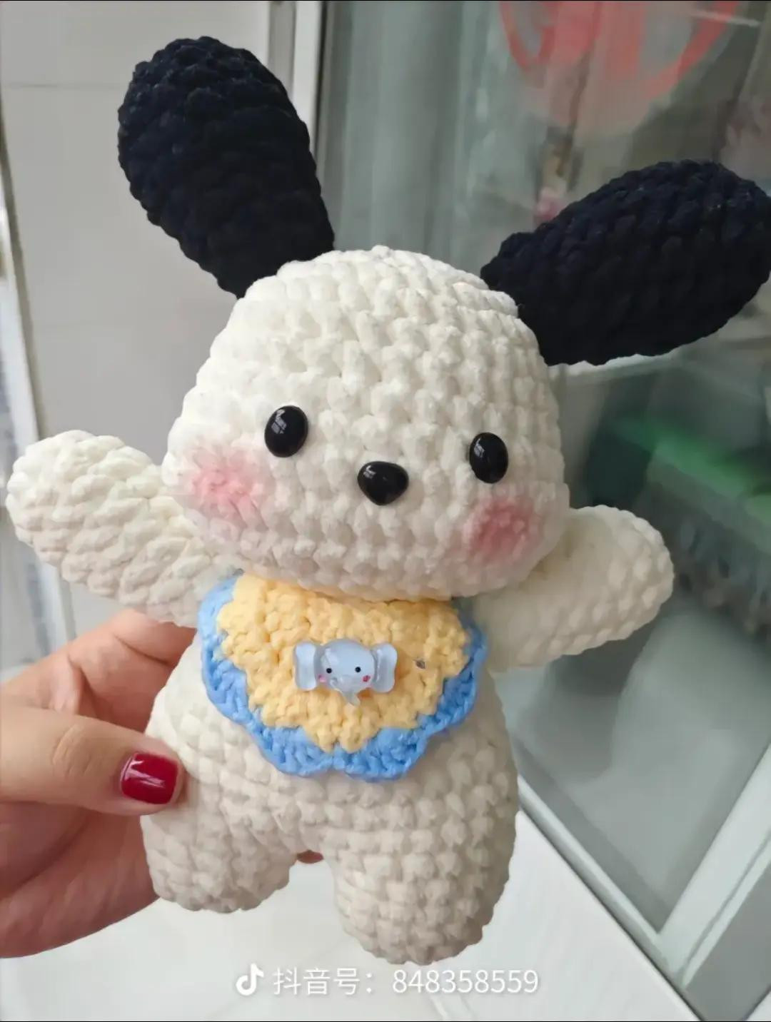 Crochet Pochacco Dog Pattern with Bib