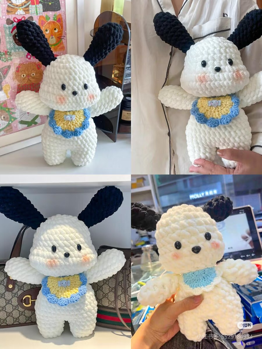 Crochet Pochacco Doll Pattern and Tutorial Chart