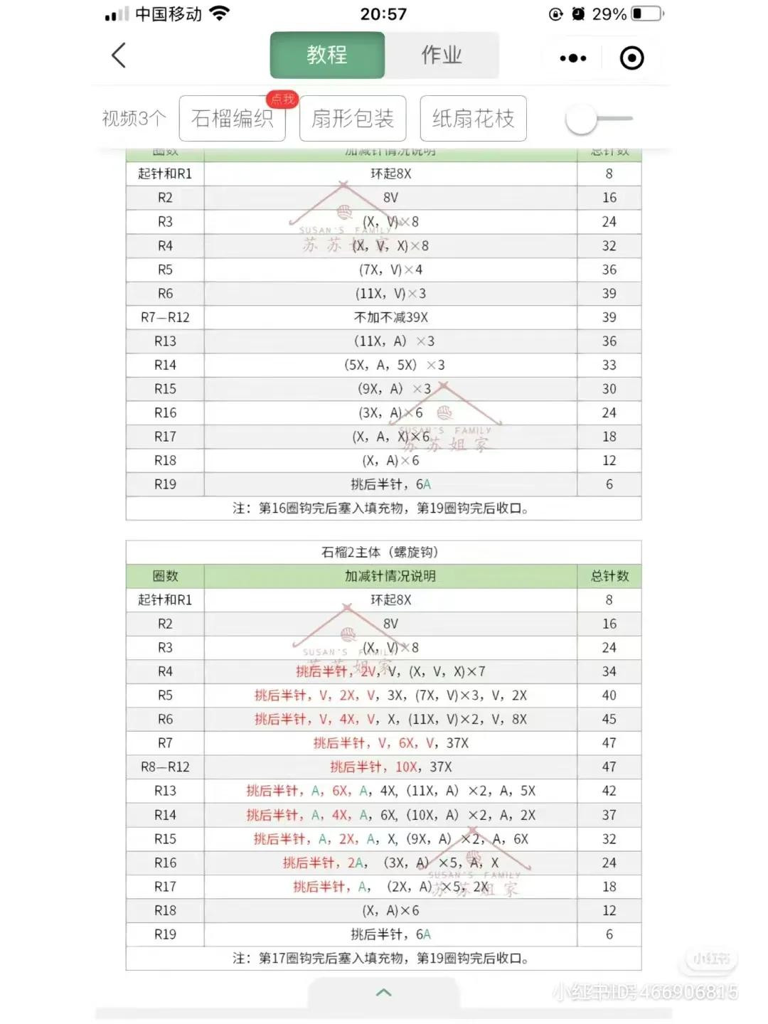 Crochet Pomegranate Flower Branch Chart and Tutorial
