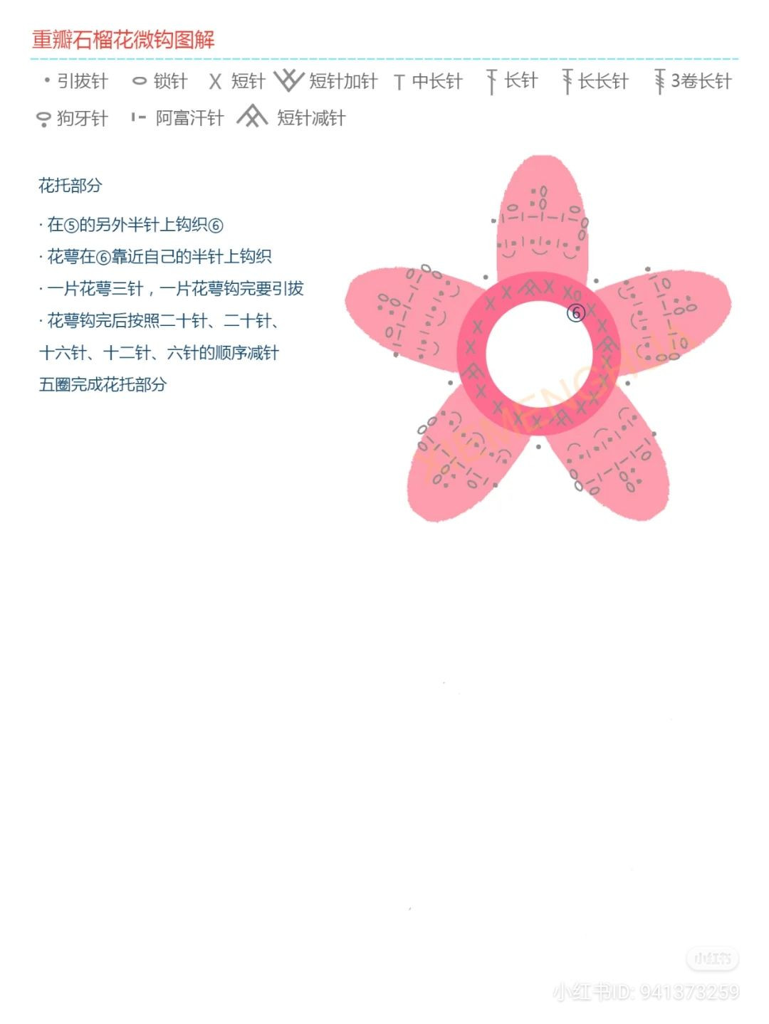 Crochet Pomegranate Flower Pattern Chart