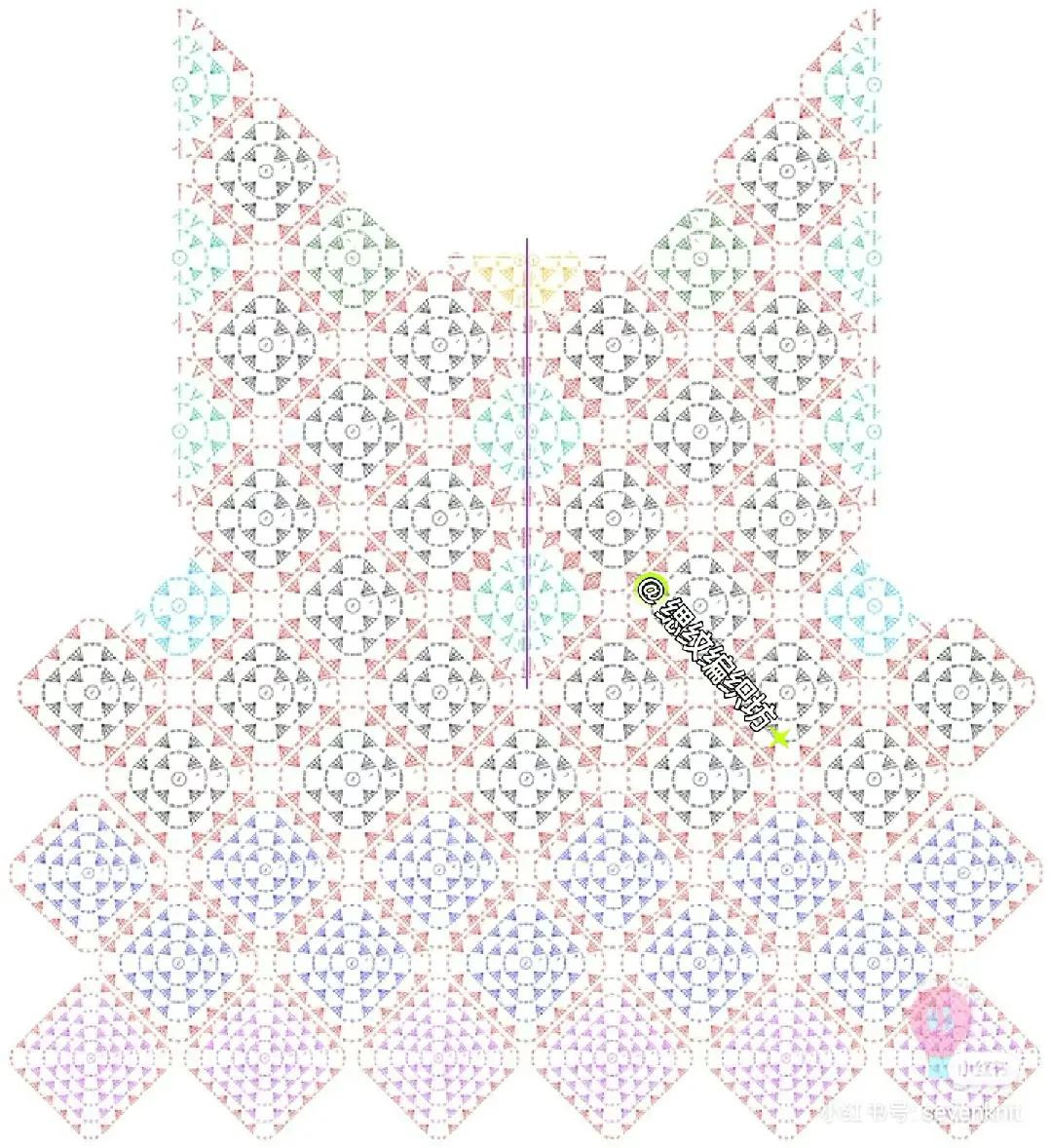 Crochet Poncho Cardigan Pattern: Detailed Chart and Instructions for Yellow Fuga Yarn