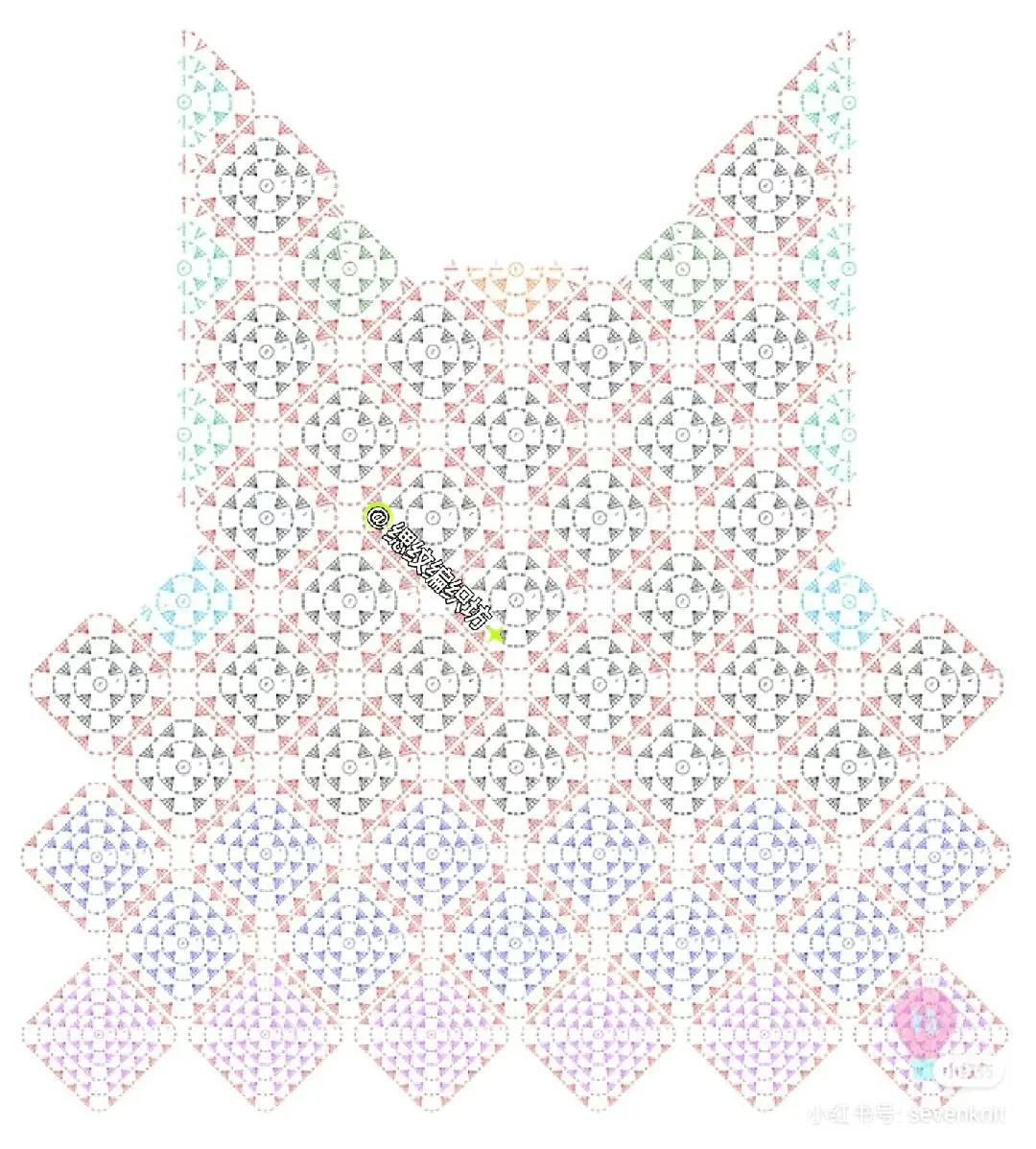 Crochet Poncho Cardigan Pattern: Detailed Chart and Instructions for Yellow Fuga Yarn