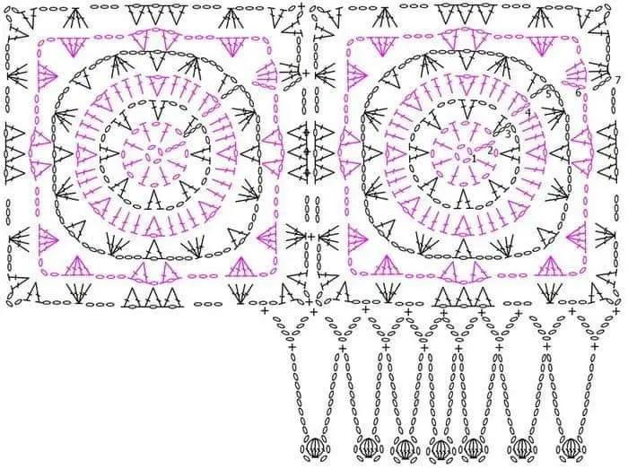 Crochet Poncho Cardigan Pattern: Detailed Chart and Instructions for Yellow Fuga Yarn