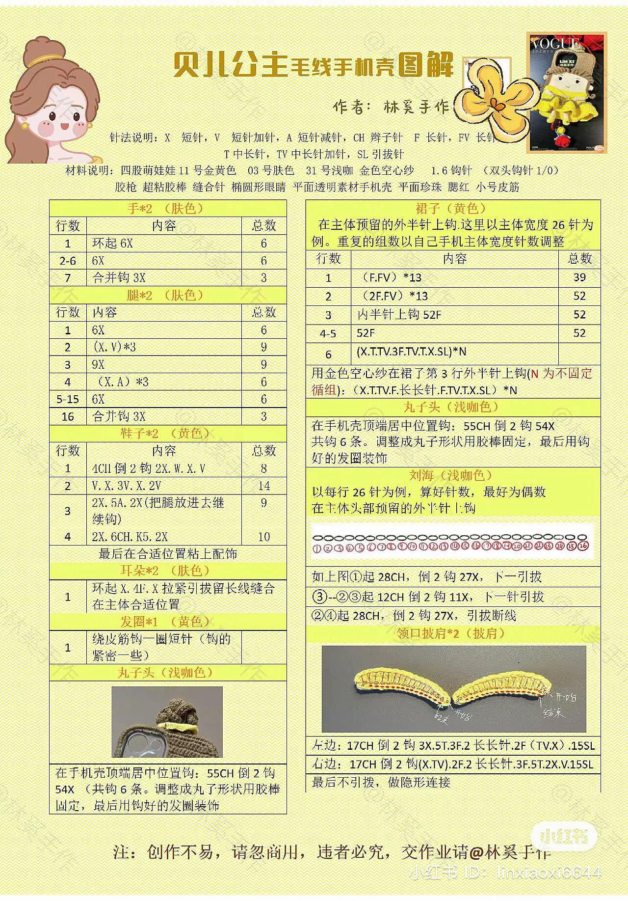 Crochet Princess Phone Case Pattern: Melody and Belle Tutorial