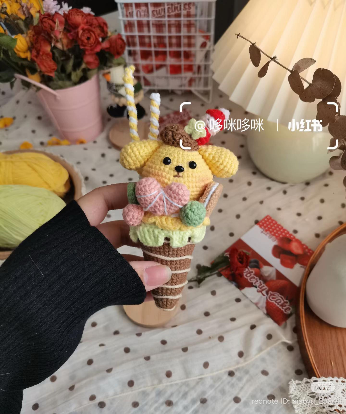 Crochet Pudding Dog Ice Cream Cone Pattern Tutorial