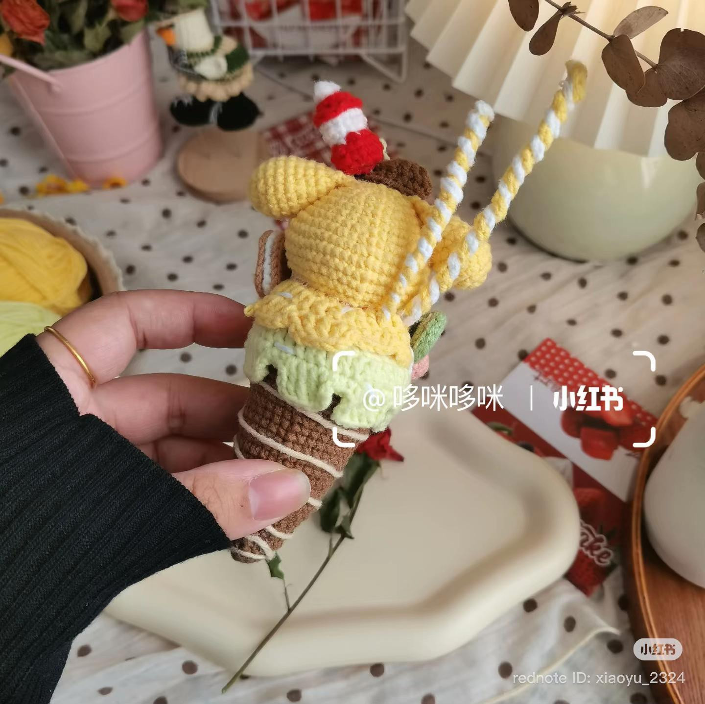 Crochet Pudding Dog Ice Cream Cone Pattern Tutorial